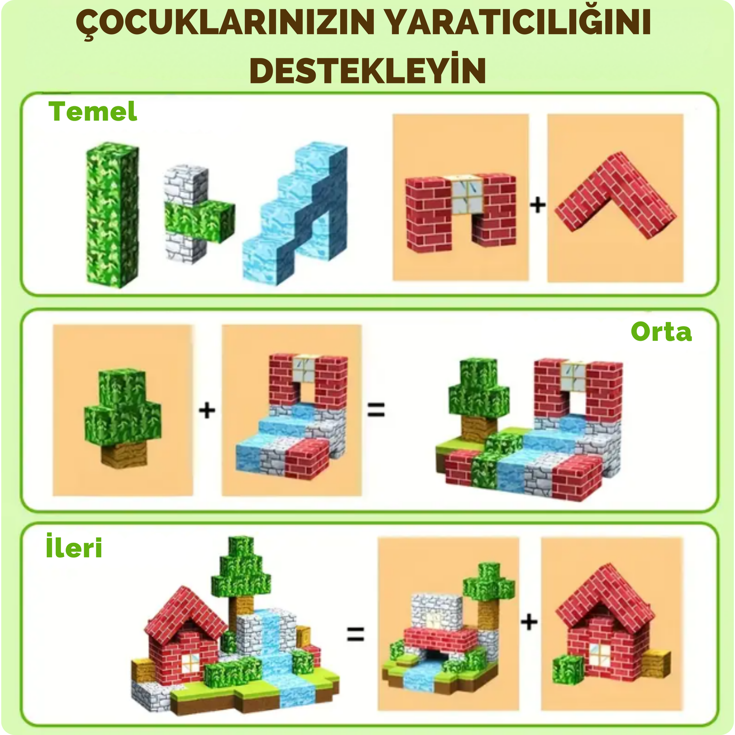 Manyetik Blok Oyuncak - Orman Temalı - 100 Parça