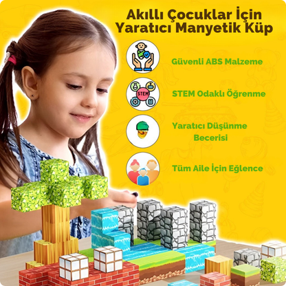 Manyetik Blok Oyuncak - Orman Temalı - 100 Parça